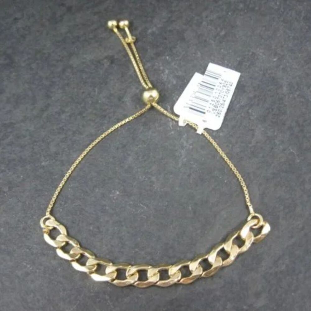 Italian Sterling Vermeil Bolo Bracelet New